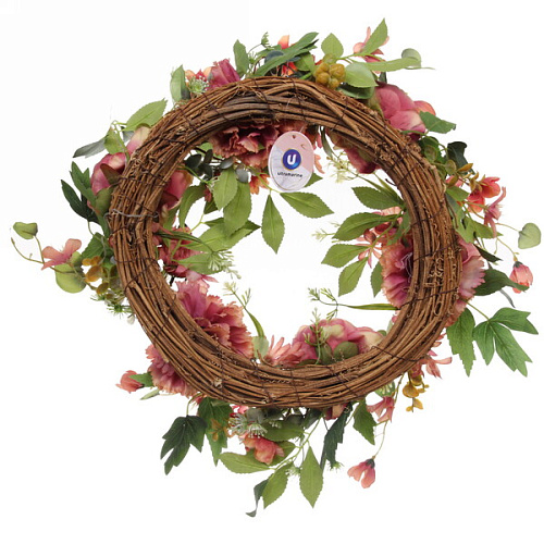 Искусственный цветы венок Принцесса 45см цвет нежно-розовый_9