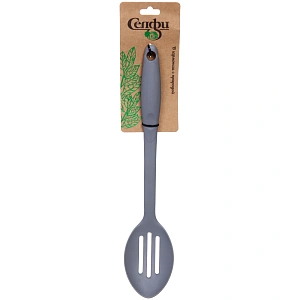 Ложка кухонная пластиковая с прорезями "Graphite" 33см