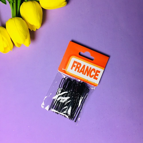 Шпильки для волос 40шт Классика, цвет черный 6см_6