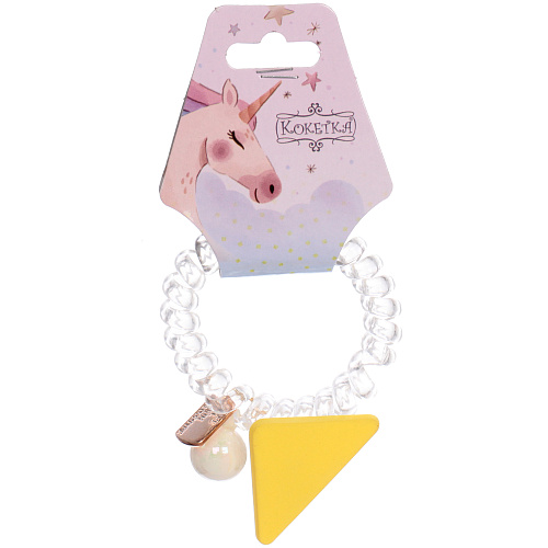 Резинка для волос силиконовая Salon Bon Bon, треугольник, микс 5 цветов, d-5,5см, ( подвес единорог)_5