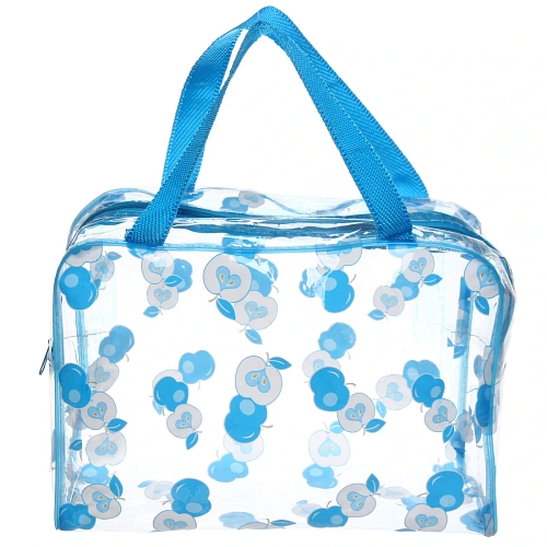 Косметичка прозрачная Adventure - Peas, яблочки, цвет голубой, 179,55см_4