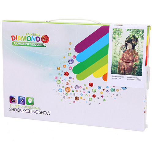 Алмазная мозаика на подрамнике с полным заполнением МИР ЯРКИХ КРАСОК, Харухи в лесу, 2030 см_4