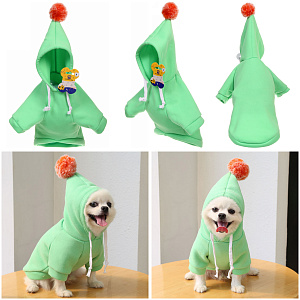 Кофта - толстовка с капюшоном для собак мелких пород "МОДНЫЙ БРО", бон бон, цвет мятный, размер XL (22*27*46см) Ultramarine