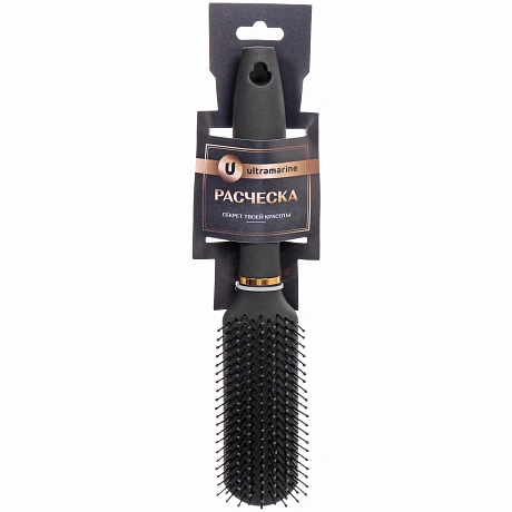 Расческа массажная "СЕКРЕТ ТВОЕЙ КРАСОТЫ", узкая, цвет черный, матовое покрытие, 3.8*22см