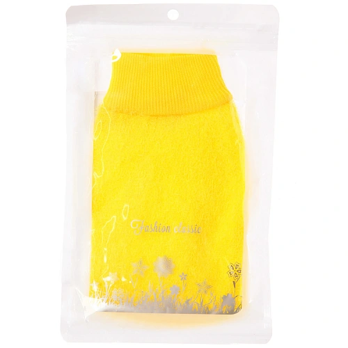 Мочалка - варежка массажная жёсткая SANTA MONIKA - VERANOVA, цвет лимонный, 2013см (ZIP пакет)_5