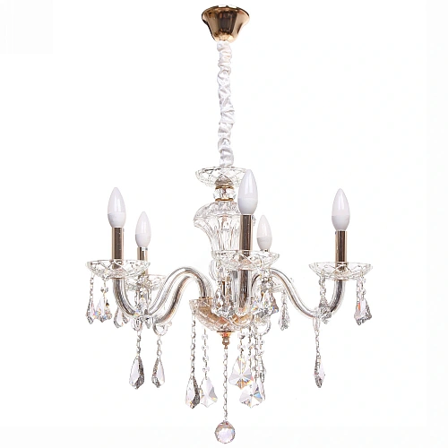 Люстра подвесная в стиле барокко Aroma 540Вт 25-S806 со стеклянными основаниями_3