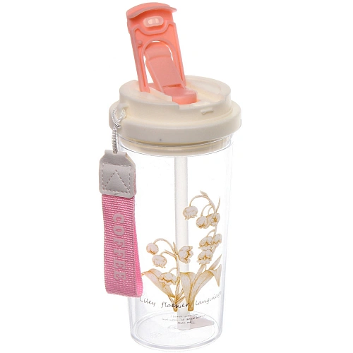 Бутылка питьевая пластиковая 500мл Ландыши, микс цветов_5