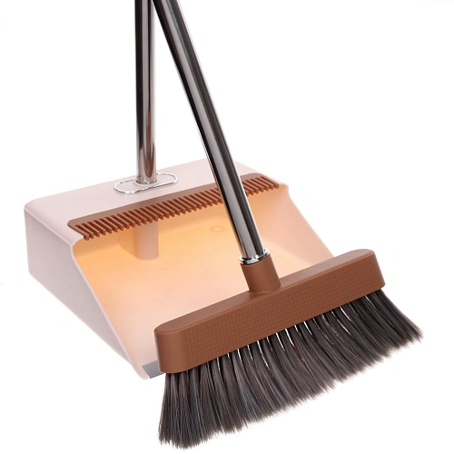 Набор для уборки, щетка для пола с совком Люкс персиковый 1130_6