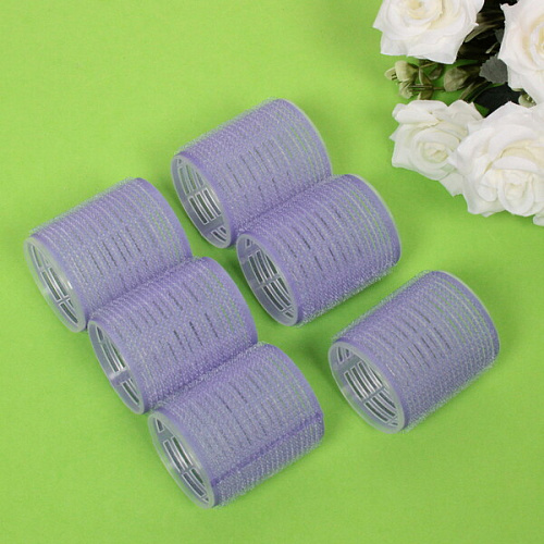 Бигуди липучки, 6шт, однотонные, цвет микс, d-5см_5