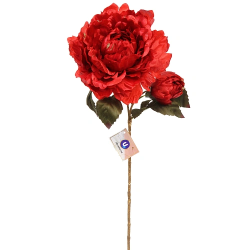 Искусственные цветы FLOWERS GLAMOUR 60см Пионы 2 цветка красные_2