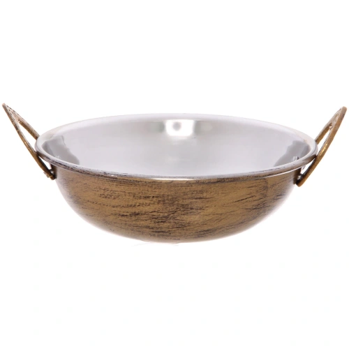 Сковорода Кадхай из нержавеющей стали 14см цвет Антик