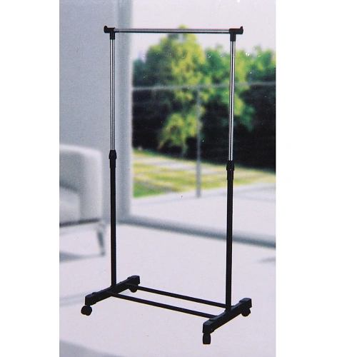 Вешалка гардеробная телескопическая напольная на колесах ПЕРФЕКТХАУС, цвет черный, нагрузка до 20кг, 7542150см_8