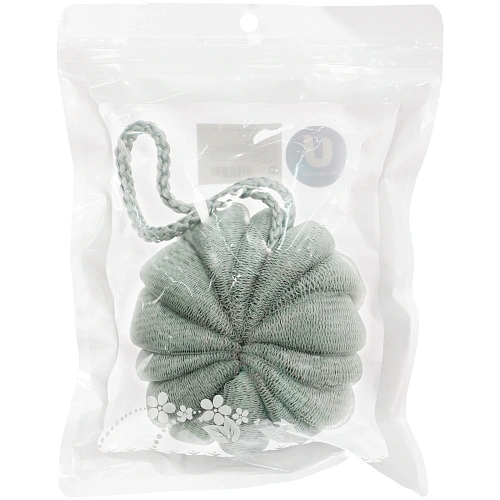 Мочалка нейлоновая Premium - Paradise, цвет зеленый, D-10см, 50гр (зип пакет)_5