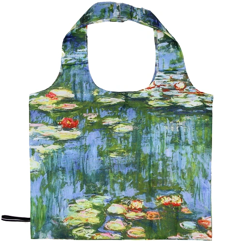 Сумка - шоппер в чехле с замком водонепроницаемая  ИДЕЯДОМА, принт водяные лилии, 4655см_3