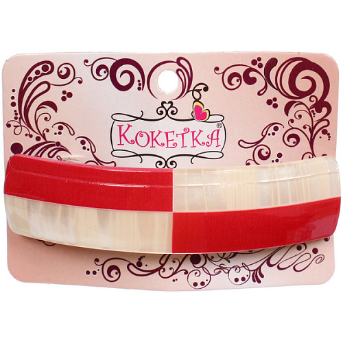 Заколка - автомат ЭКЛЕР, форма прямоугольная, тайра, микс 5 цветов, 10,53см (блистер Кокетка)_3