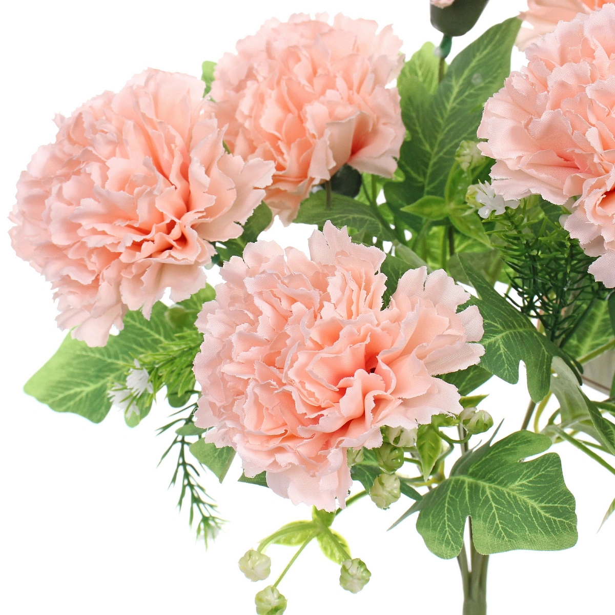 Искусственные цветы "Букет гвоздик" 35см 7 цветков персиковые