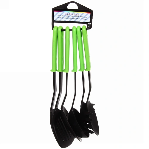 Набор кухонных принадлежностей 6 шт 31см зеленая ручка_3