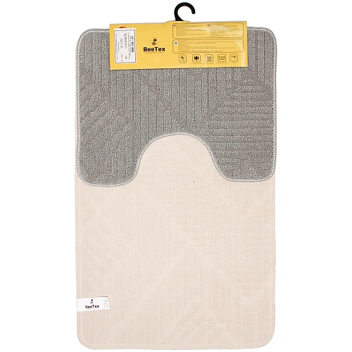 Комплект ковриков для ванной и туалета BEE TEX 55x90 + 45x55 серый МС 3-001_5