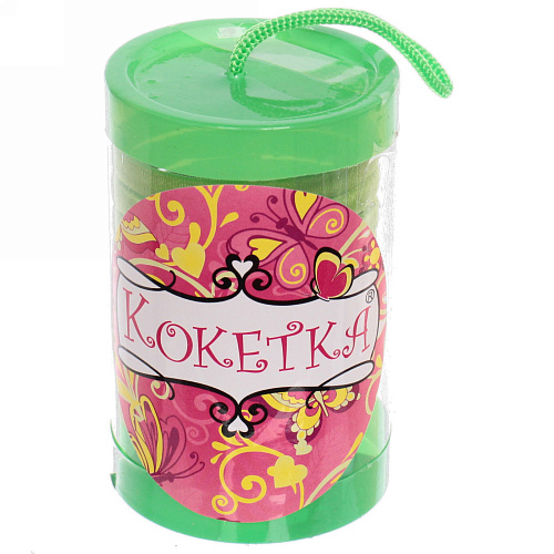 Резинки для волос в тубе 9шт Кокетка - Классика, однотонные, цвет зеленый, d-5 см_3