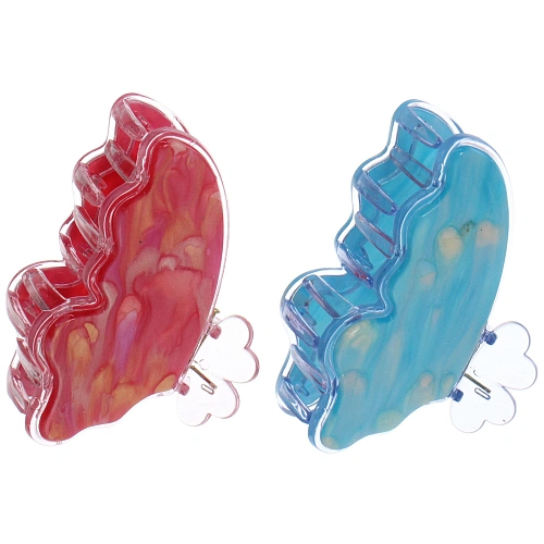 Заколка - краб для волос AKS-EMPIRE, бабочка, микс 6 цветов, 85см_10