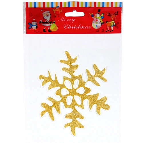 Наклейка  "Золотая снежинка" 15*20, золото