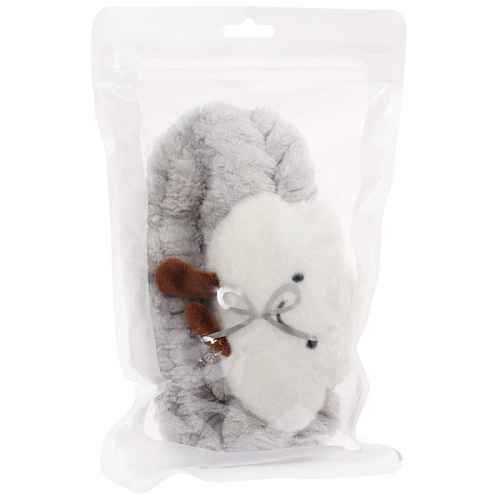 Повязка на голову косметическая ДАЙМОНД РУШ, облачко, цвет сиреневый, пудровый, небесный и серый, 2055см (ZIP пакет)_5