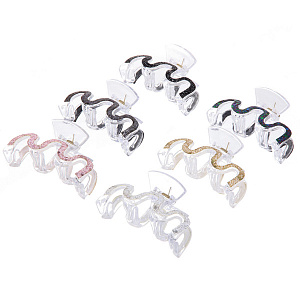 Заколка - краб для волос на блистере "FANTEO", шесть цветов в ассортименте, 9см  