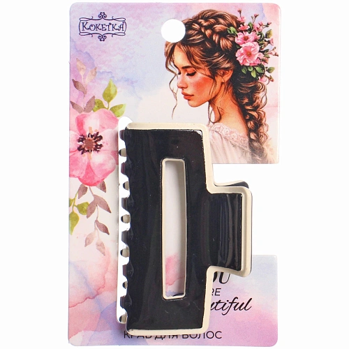 Заколка - краб для волос AKS-EMPIRE, цвет черный, 4,53см_3