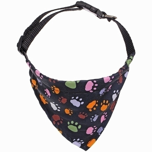Ошейник с банданой для кошек и собак мелких пород Стильный БРО, принт лапки, рL, 24,516см (лейбл)_3