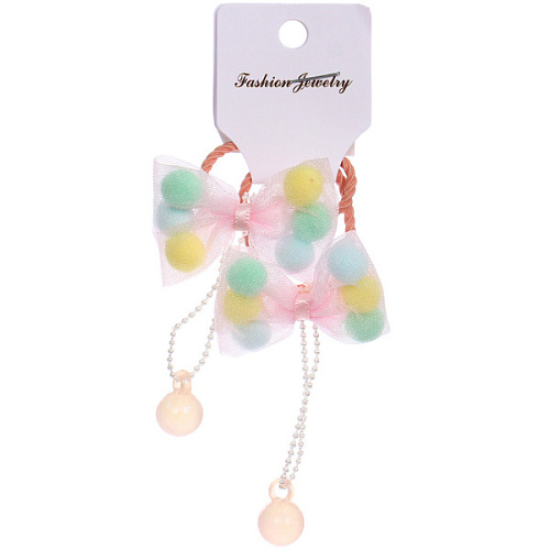 Резинки для волос детские 2шт КОНФЕТКИ, шарики, микс 5 цветов, d-3см_3