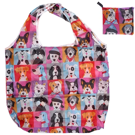 Сумка - шоппер "ИДЕЯДОМА", принт собачки,65*46см/нагрузка до 10кг (инд. пакет истикер)