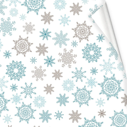 Бумага упаковочная 50х70 см "Снежный вальс"