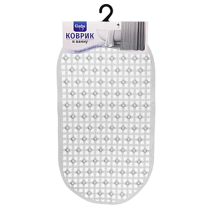 Коврик в ванну 64х34 "Куба" серый