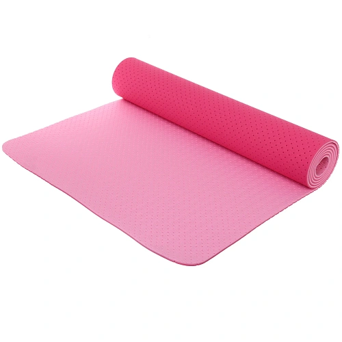 Коврик для йоги 6 мм 183х61 см Sports time перфорированный (ТРЕ), сврозовыйрозовый_6