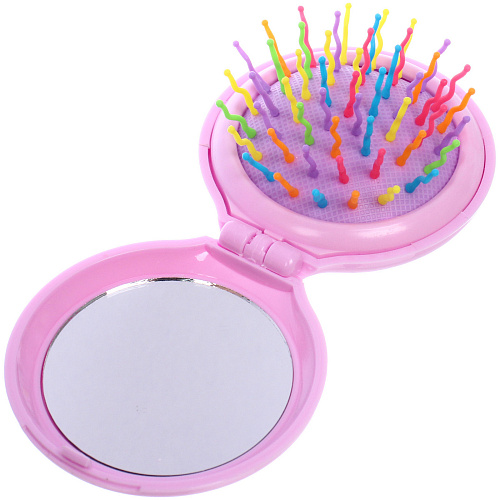 Расческа массажная складная детская АМОР, микс 4 дизайна, 6,52см (PVC коробка)_25