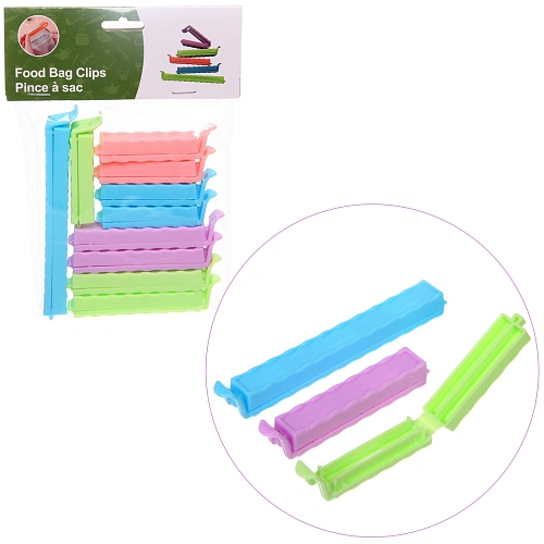 Зажим для пакета "Ассорти" 10шт (4шт*7.5см, 5шт*6см, 1шт*11см))