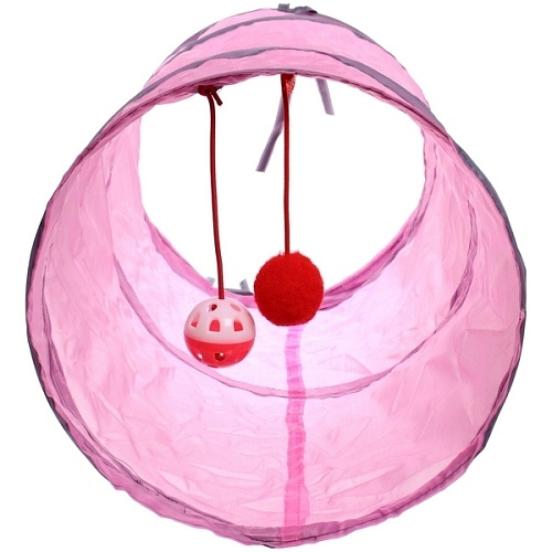 Игровой туннель для животных МурМяу, цвет розовый, 4625см_4