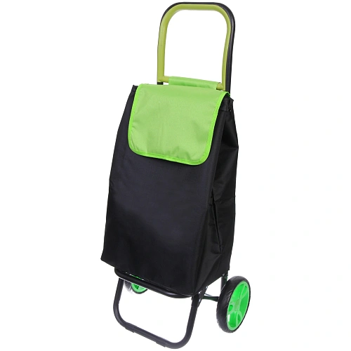 Тележка хозяйственная с сумкой (93*25*38см, колеса 16см,грузоподъемность до 30 кг.) салатовая DC307