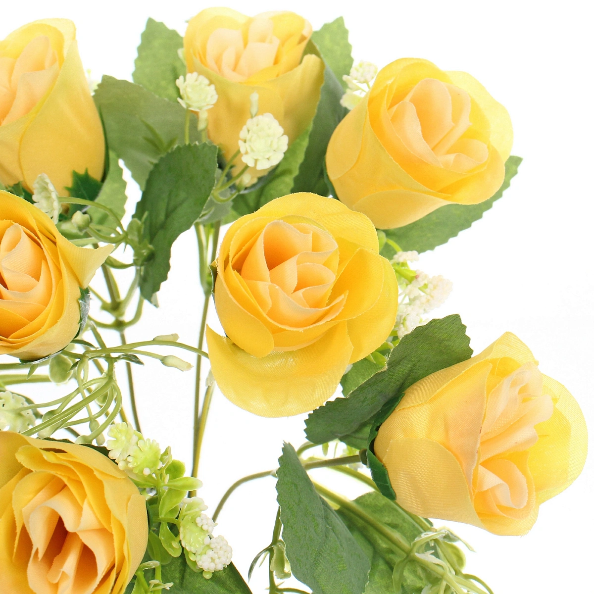 Искусственные цветы "Букет роз" 32см 10 цветков желтые