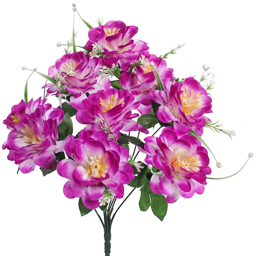 Искусственные цветы Цветочная мелодия 50см 9 цветков бело-сиреневык_4