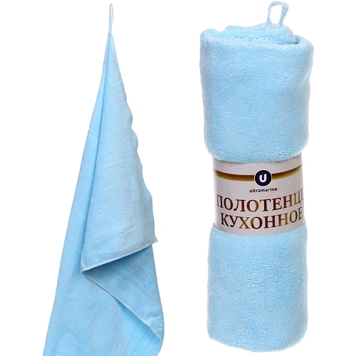 Полотенце кухонное "UNICO", 34*72 см, цвет голубой, микрофибра 300 гр/м2