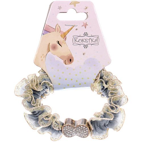 Резинка для волос 1шт МАЛЬТА, бантик, микс 5 цветов, d-5см (подвес Единорог)_7