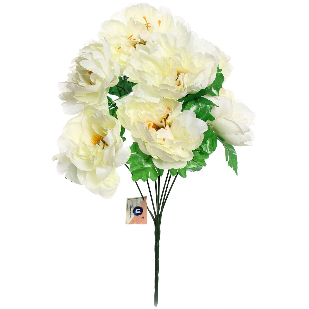 Искусственные цветы "Цветочная мелодия" Пионы 60см 7 цветков белые