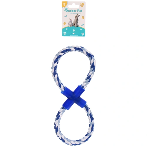 Игрушка - канат для собак средних и крупных пород "НЕСКУЧАЙКА", цвет синий 25*10,5см / 80гр (лейбл)