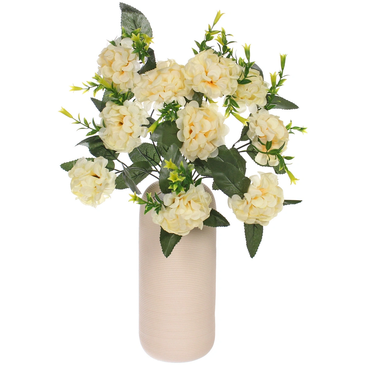 Искусственные цветы "Цветочная мелодия" Гортензии 40см 10 цветков персиковые