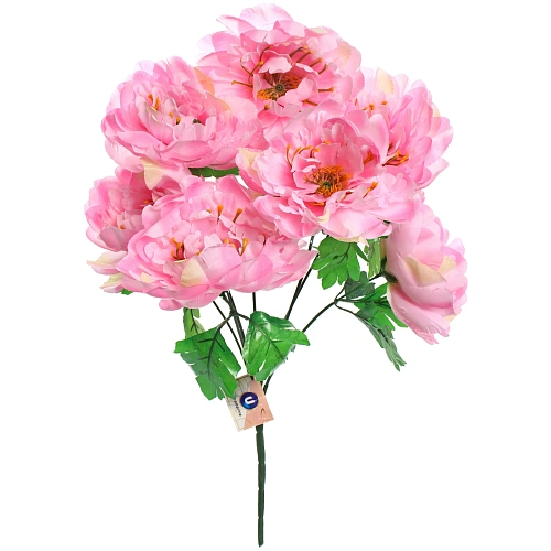 Искусственные цветы Цветочная мелодия Пионы 60см 7 цветков розовые_3