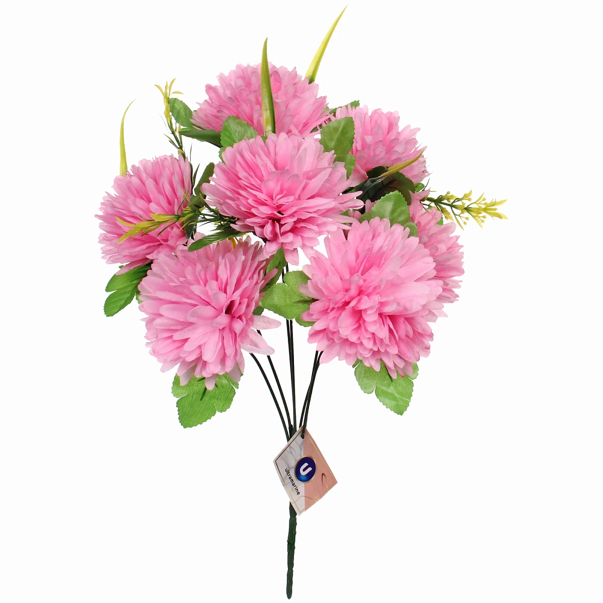 Искусственные цветы "Цветочная мелодия" Хризантемы 40см 7 цветков розовые