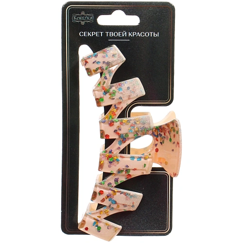 Заколка - краб для волос AKS - VIENTO, микс 6 цветов, зиг-заг, 113см _14