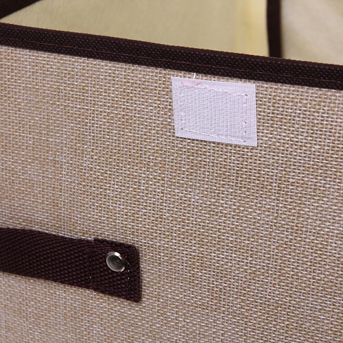 Короб - органайзер складной стеллажный для хранения вещей ДОМания, цвет бежевый, два отделения, 503025см (лейбл)_6