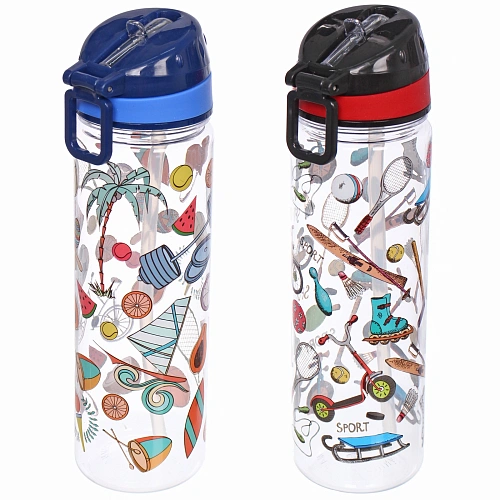 Бутылка питьевая пластиковая 650мл "Сладкая мечта", микс цветов